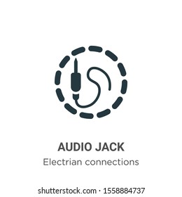 Audio jack vector icon on white background. Flat vector audio jack icon symbol sign from modern electrian connections collection for mobile concept and web apps design.