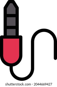audio jack vector line colour icon