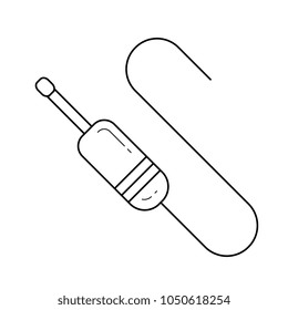 Audio jack vector line icon isolated on white background. Audio jack line icon for infographic, website or app. Icon designed on a grid system.