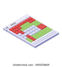 Audio keyboard icon. Isometric of audio keyboard vector icon for web design isolated on white background