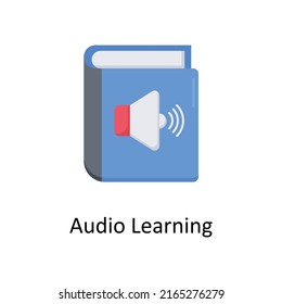 Audio Learning vector flat icon for web isolated on white background EPS 10 file