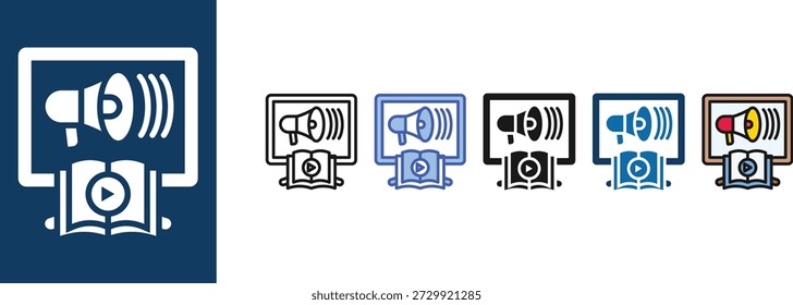 Ícone de áudio Lecture define multi estilo
