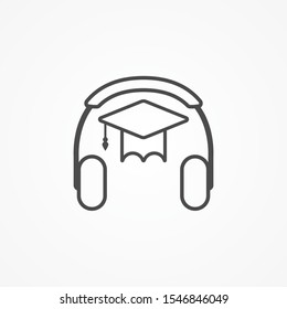 Audio lesson vector icon sign symbol