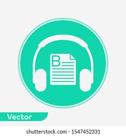 Audio lesson vector icon sign symbol