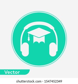 Audio lesson vector icon sign symbol