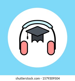 Audio lesson vector icon sign symbol