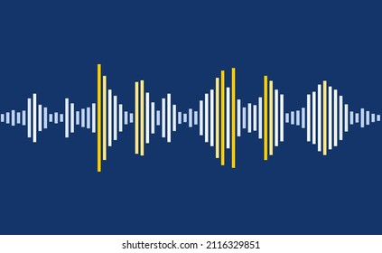 Niveles de audio simple vector. Visualización de ondas sonoras. Gráficos de forma de onda de audio.