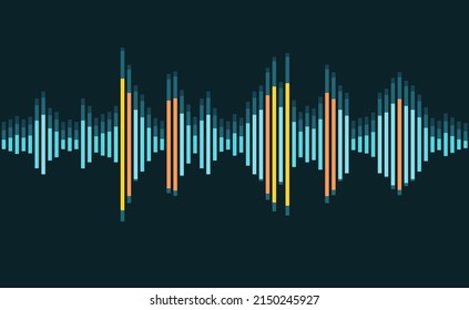 Audio Levels Simple Vector. Sound Wave Display. Audio Waveform Graphics.