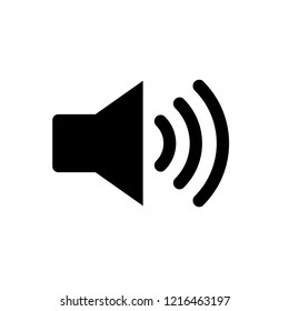 Audio Loud Noise Symbol Flat Icon, Volume Vector Speaking Flat Trumpet Sound Noise, Black Trumpet Vector Symbol, Flat Vector App Logo, Loudspeaker Sign Isolated, Audio Volume 