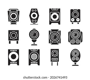 audio loudspeaker icons set vector illustration