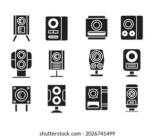 Audio-Lautsprecher-Symbole Set Vektorgrafik