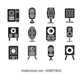 audio loudspeaker icons vector set