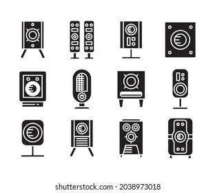 conjunto de vectores de iconos de altavoces de audio