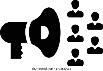 Audio marketing black icon / advertisement 