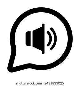 Audio Marketing Icon, Vector Graphics Illustrations 
