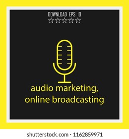 audio marketing, online broadcasting vector icon
