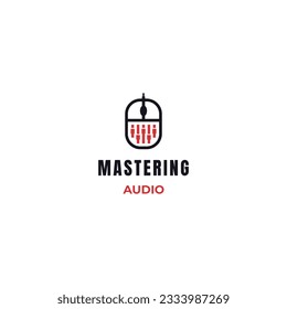 audio mastering logo design, mixer audio combine with mouse logo design modern concept