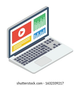 
Audio mastering software isometric icon style 
