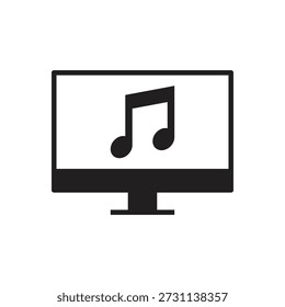 Audio melody symbol on computer screen