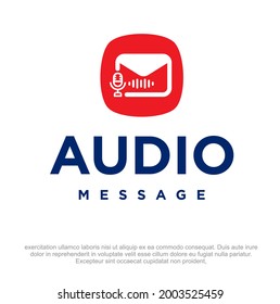 Audio Message Company Logo And Icon. Voice Message Logo Design Template. Voicemail Vector Logo Design. Modern Voice Message Icon.