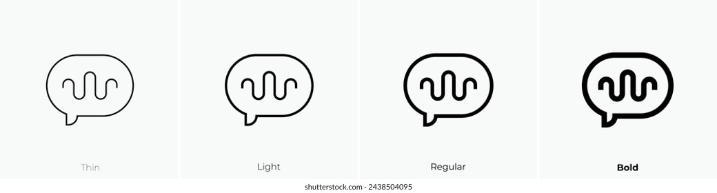 audio message icon. Thin, Light Regular And Bold style design isolated on white background