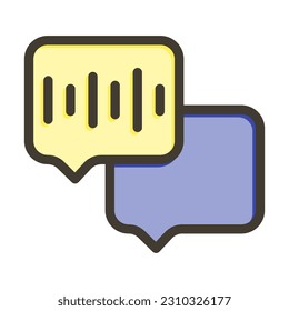 Audio Message Thick Line Filled Colors For Personal And Commercial Use.
