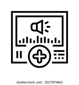 vector de icono de la línea ugc de mensaje de audio. señal ugc de mensaje de audio. símbolo de contorno aislado ilustración negra