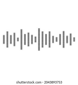 Ola de mensajes de audio. Ola de mensajes de voz. Símbolo de música de frecuencia. Línea de pulsación