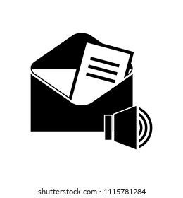Audio Messages icon ,envelope sign design