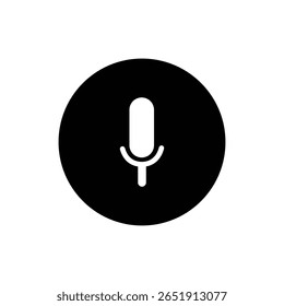 Ícone de microfone de áudio. Símbolo de Microfone para Design de Aplicativo ou Interface do Usuário