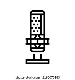 audio mic microphone line icon vector. audio mic microphone sign. isolated contour symbol black illustration