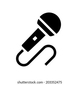 Audio Microphone Icon on White Vector illustration