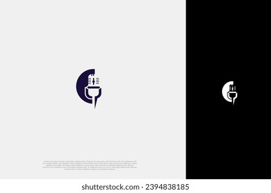 Audio microphone icon Podcast or Radio Logo design for application, studio, radio, broadcasting, user interface. Vector illustration
