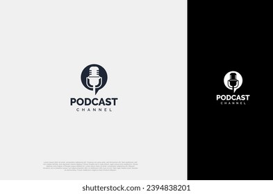 Audio microphone icon Podcast or Radio Logo design for application, studio, radio, broadcasting, user interface. Vector illustration
