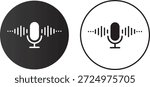 Audio microphone on and mute icon set, voice, recording, Microphone symbol for your web site design, logo, app vector,
