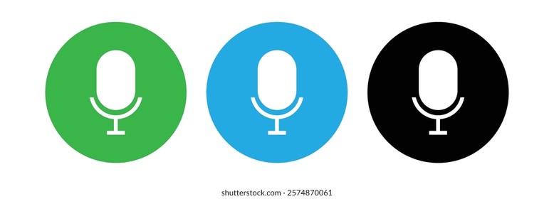 Audio microphone on and mute icon set. Microphone symbol for your web site design, logo, app, UI. Vector line icon for Business and Advertising.