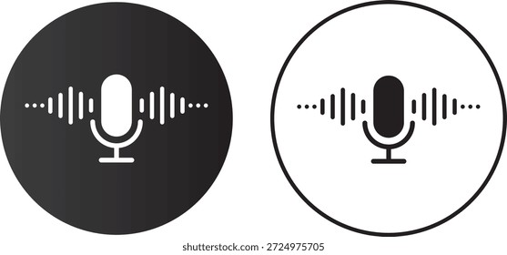 Audio-Mikrofon ein- und stumm-Icon-Set, Stimme, Aufnahme, Mikrofon-Symbol für Ihr Website-Design, Logo, App-Vektor,
