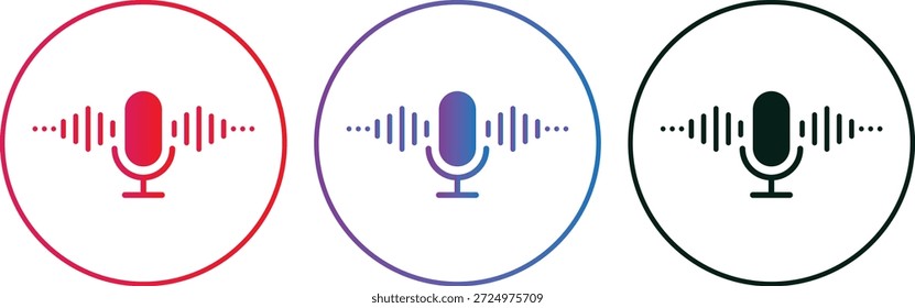 Audio-Mikrofon ein- und stumm-Icon-Set, Stimme, Aufnahme, Mikrofon-Symbol für Ihr Website-Design, Logo, App-Vektor,
