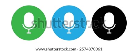 Audio microphone on and mute icon set. Microphone symbol for your web site design, logo, app, UI. Vector line icon for Business and Advertising.