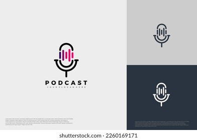 Audio microphone podcast icon illustration flat style isolated, application, studio, radio, broadcasting, user interface, concept logo
