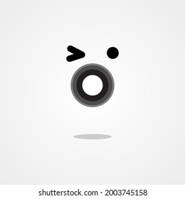 Audio microphone with wink emoticon