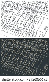 Mezclador de audio de primer plano estilizado dibujos isométricos Ilustraciones vectoriales
