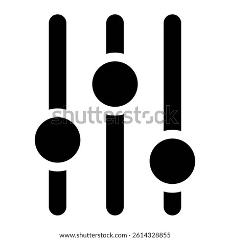 Audio mixer control sliders vector icon. Sound adjustment interface symbol for music, equalizer, volume settings, or app UI design.