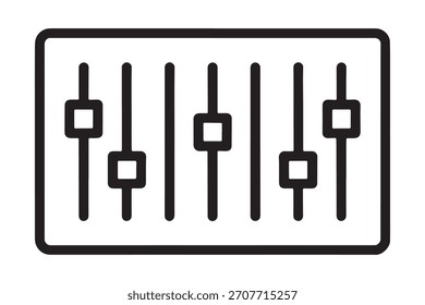 Mezclador de audio Faders Icon Vector Gráfico con fondo blanco Palabras claves audio, mezclador, faders, icono
