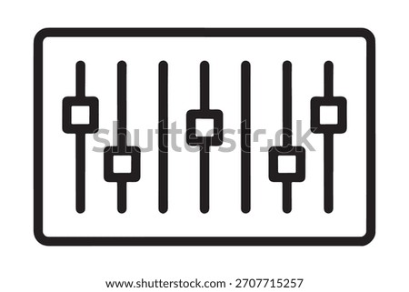 Audio Mixer Faders Icon Vector Graphic With White Background Keywords audio, mixer, faders, icon