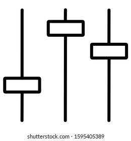 Audio mixer flat black and white vector icon 