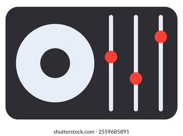 Audio mixer flat icon isolated on white background.