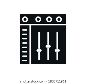 Audio mixer icon flat style illustration