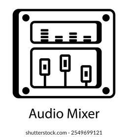 Ícone de mixer de áudio em estilo linear 