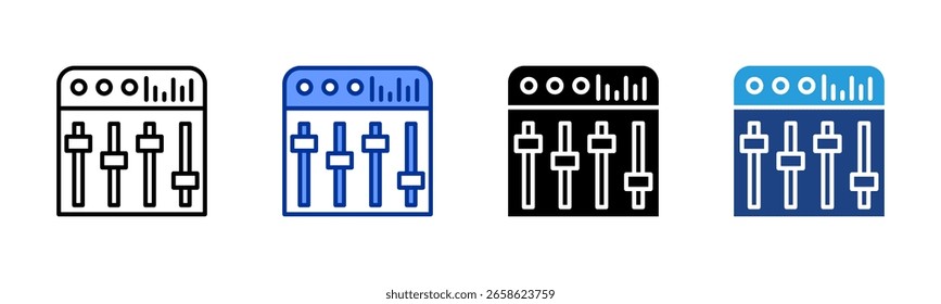 Audio Mixer icon sheet multiple style collection